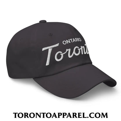 Toronto Ontario Classic Sports Script Embroidered Unstructured Dad Hat - Toronto Apparel