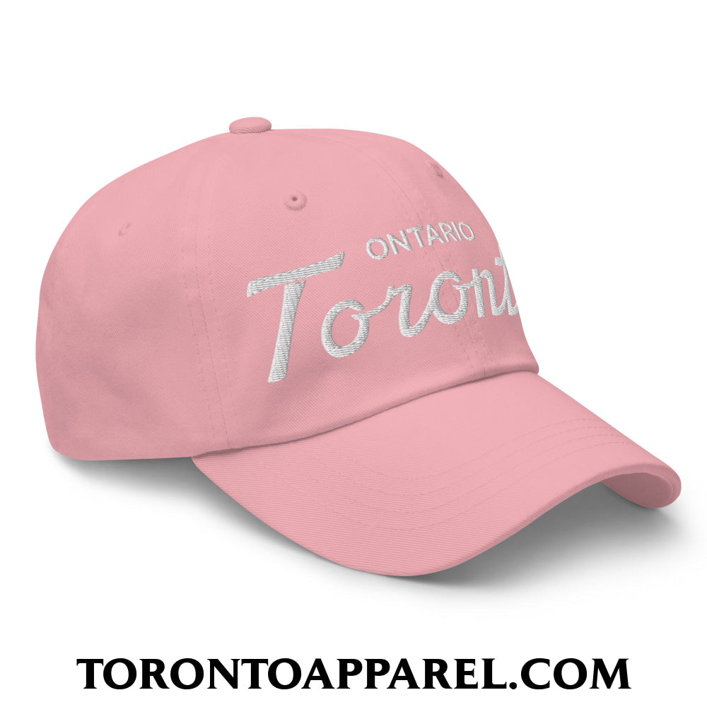 Toronto Ontario Classic Sports Script Embroidered Unstructured Dad Hat - Toronto Apparel