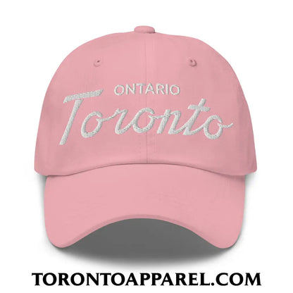 Toronto Ontario Classic Sports Script Embroidered Unstructured Dad Hat - Pink - Toronto Apparel