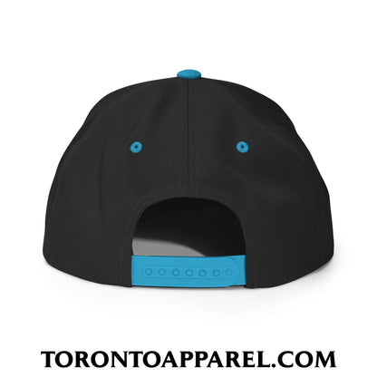 Toronto Ontario Vintage Sports Script Embroidered Flat Brim Bill Snapback Hat - Toronto Apparel