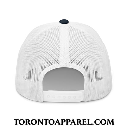 Toronto Ontario Vintage Sports Script Embroidered Mesh Trucker Hat - Toronto Apparel