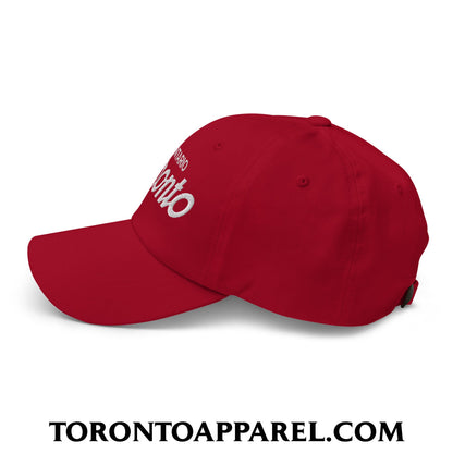 Toronto Ontario Vintage Sports Script Embroidered Unstructured Dad Hat - Toronto Apparel