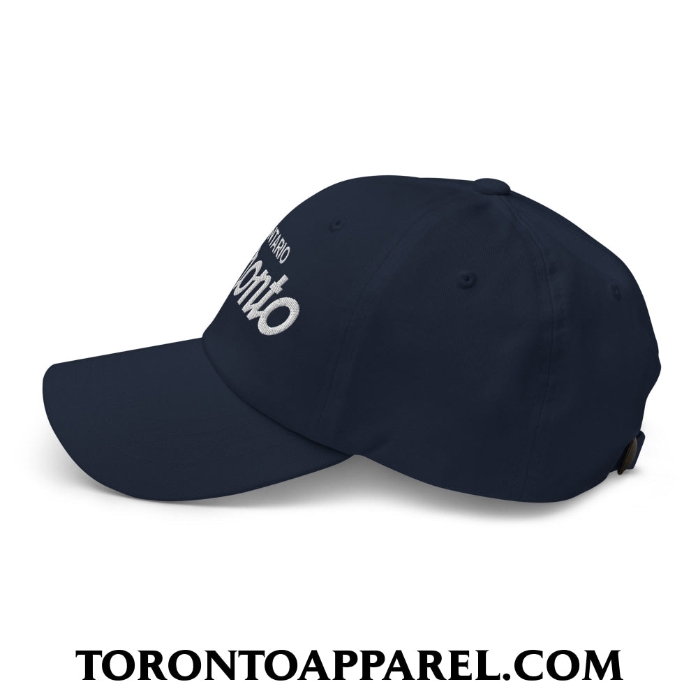 Toronto Ontario Vintage Sports Script Embroidered Unstructured Dad Hat - Toronto Apparel