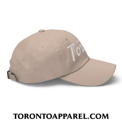 Toronto Ontario Vintage Sports Script Embroidered Unstructured Dad Hat - Toronto Apparel