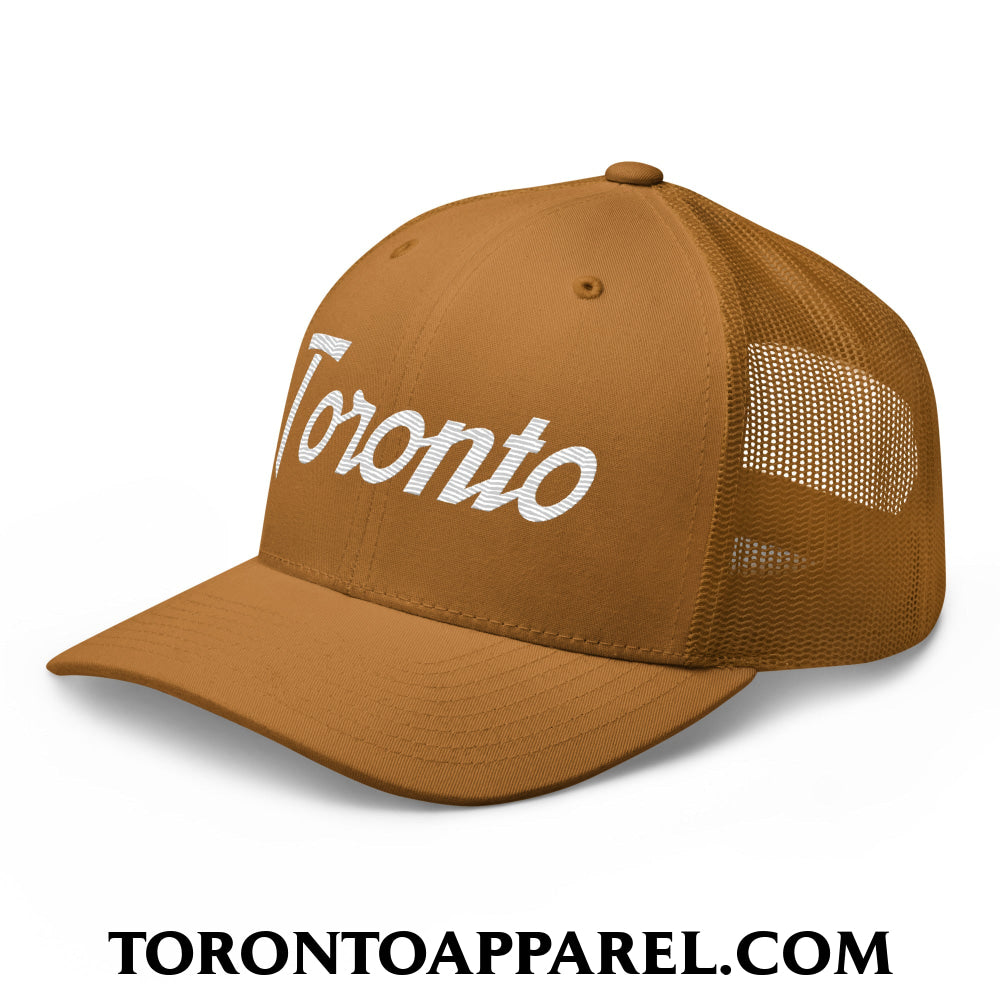 Toronto Vintage Sports Script Embroidered Mesh Trucker Hat - Toronto Apparel