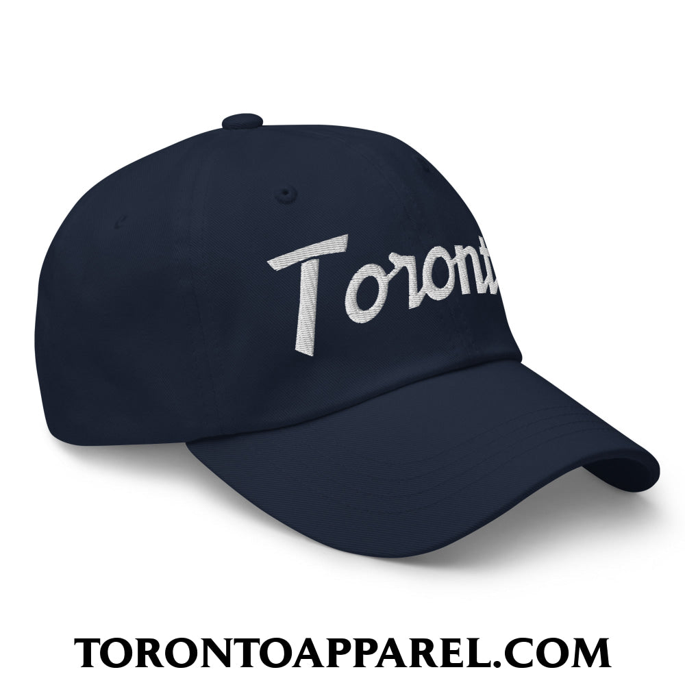 Toronto Vintage Sports Script Embroidered Unstructured Dad Hat - Toronto Apparel