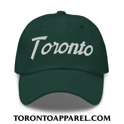 Toronto Vintage Sports Script Embroidered Unstructured Dad Hat - Spruce - Toronto Apparel