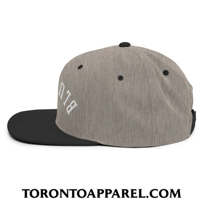 Upside Down Blue Jays Embroidered Flat Brim Bill Snapback Hat - Toronto Apparel