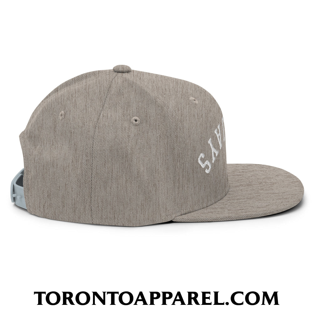 Upside Down Blue Jays Embroidered Flat Brim Bill Snapback Hat - Toronto Apparel