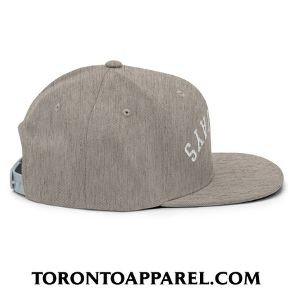 Upside Down Blue Jays Embroidered Flat Brim Bill Snapback Hat - Toronto Apparel