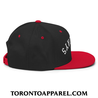Upside Down Blue Jays Embroidered Flat Brim Bill Snapback Hat - Toronto Apparel