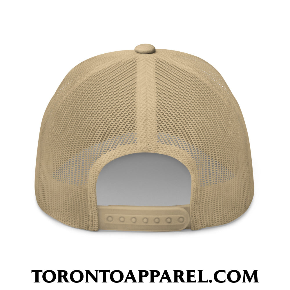 Upside Down Blue Jays Embroidered Mesh Trucker Hat - Toronto Apparel