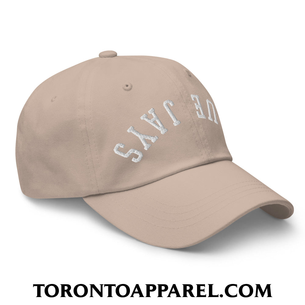 Upside Down Blue Jays Embroidered Unstructured Dad Hat - Toronto Apparel