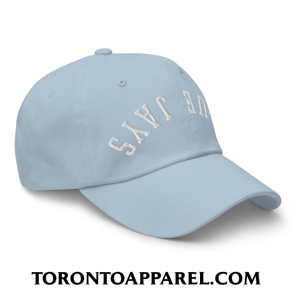 Upside Down Blue Jays Embroidered Unstructured Dad Hat - Toronto Apparel