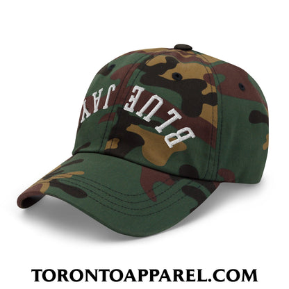 Upside Down Blue Jays Embroidered Unstructured Dad Hat - Toronto Apparel