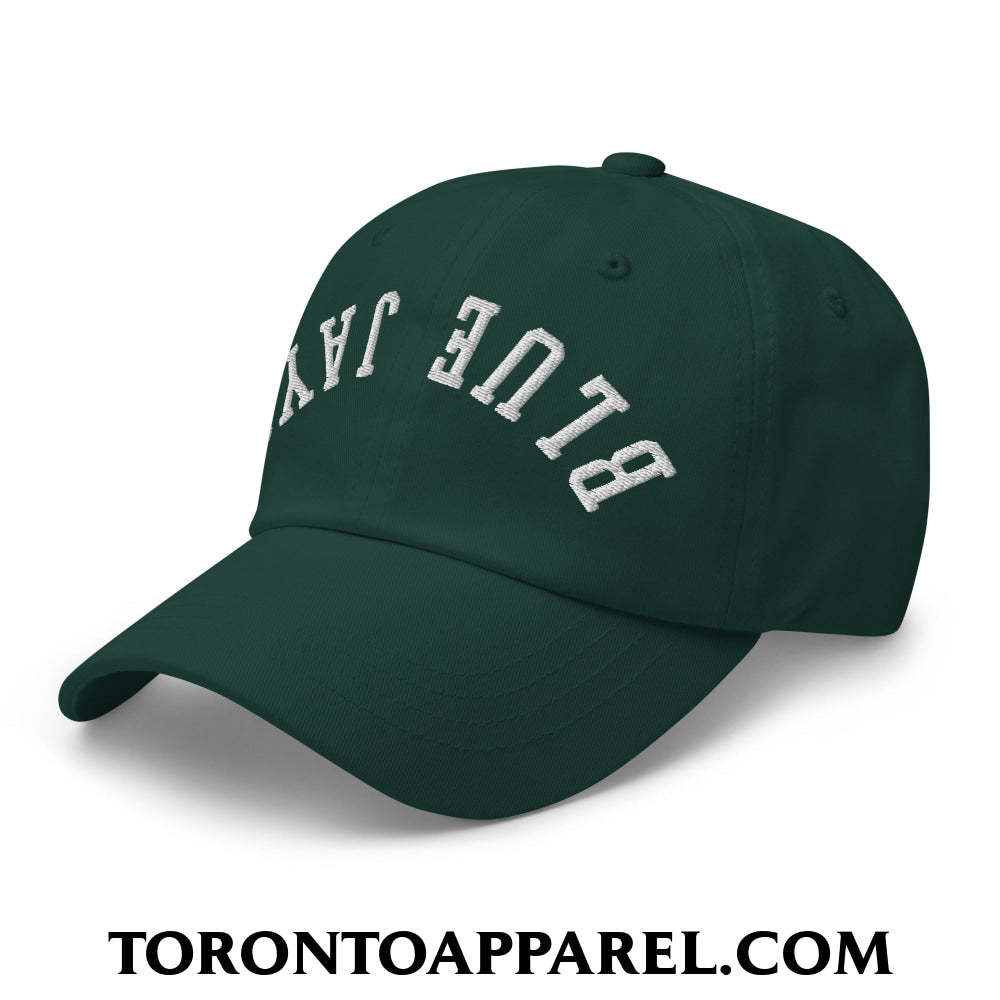 Upside Down Blue Jays Embroidered Unstructured Dad Hat - Toronto Apparel