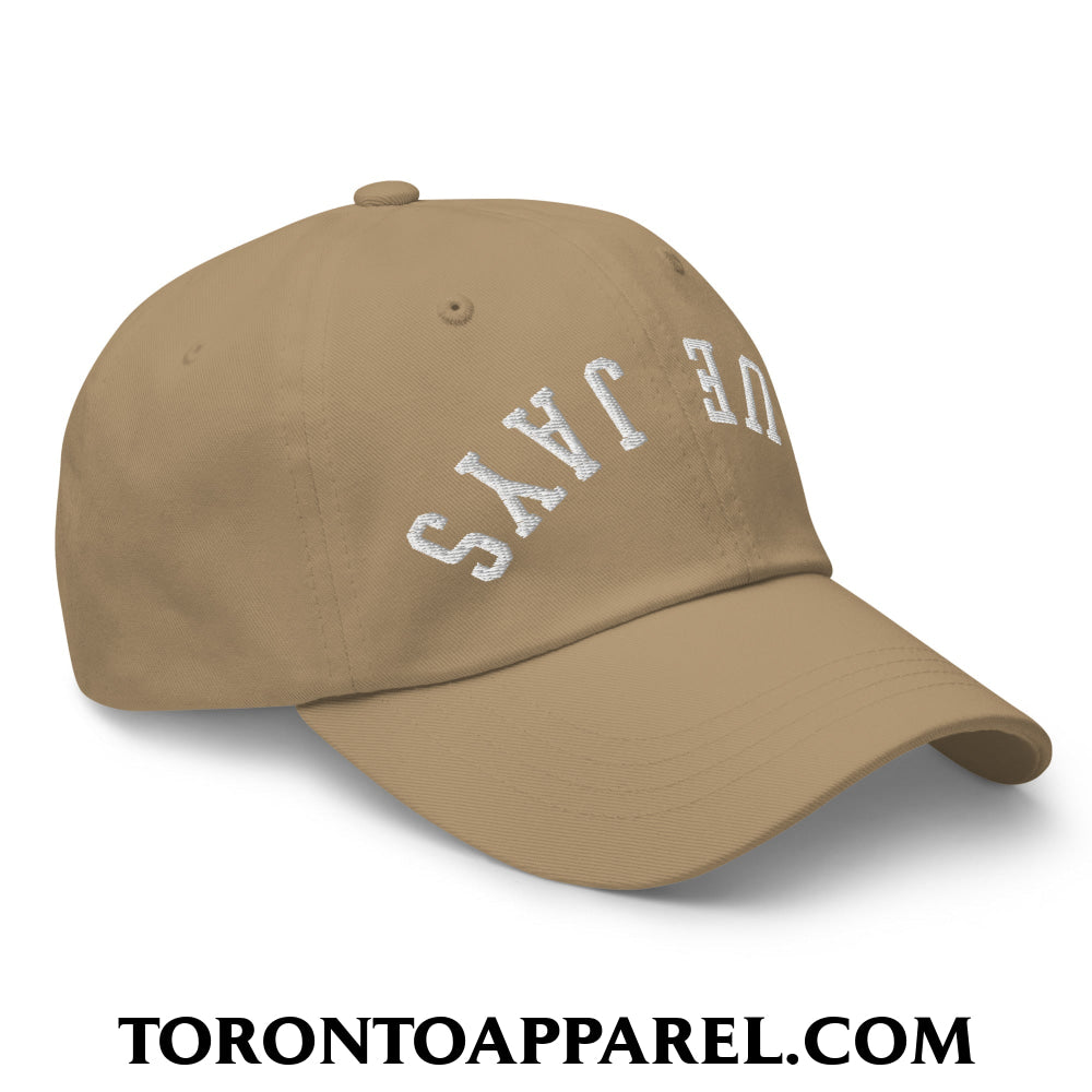 Upside Down Blue Jays Embroidered Unstructured Dad Hat - Toronto Apparel
