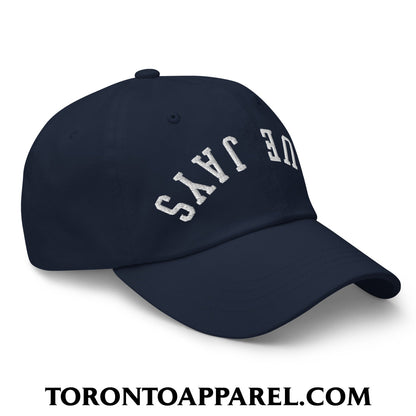 Upside Down Blue Jays Embroidered Unstructured Dad Hat - Toronto Apparel