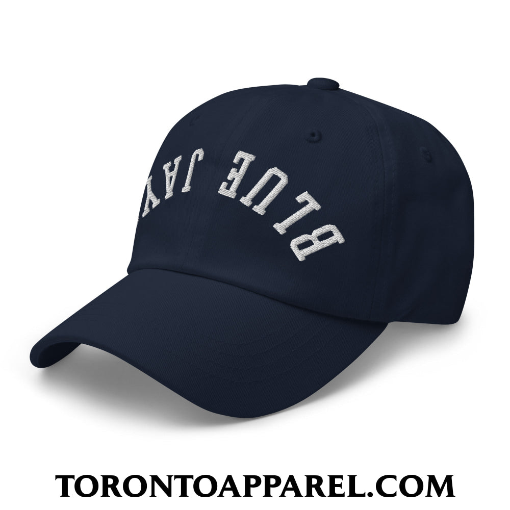 Upside Down Blue Jays Embroidered Unstructured Dad Hat - Toronto Apparel