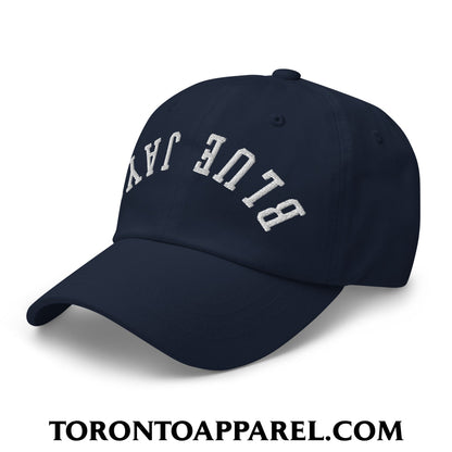 Upside Down Blue Jays Embroidered Unstructured Dad Hat - Toronto Apparel