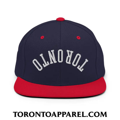 Upside Down Toronto Embroidered Flat Brim Bill Snapback Hat - Toronto Apparel