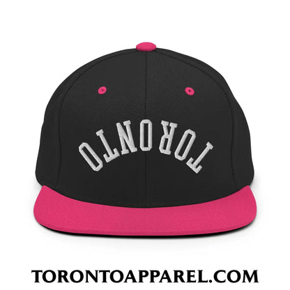 Upside Down Toronto Embroidered Flat Brim Bill Snapback Hat - Toronto Apparel