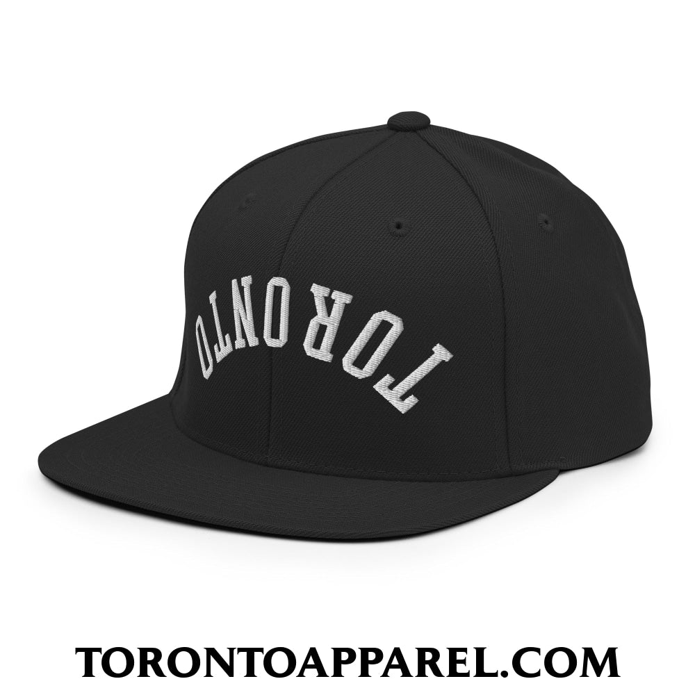 Upside Down Toronto Embroidered Flat Brim Bill Snapback Hat - Toronto Apparel