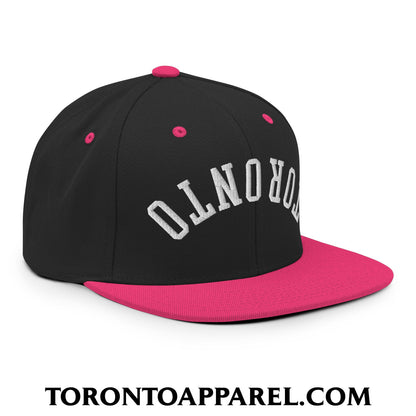 Upside Down Toronto Embroidered Flat Brim Bill Snapback Hat - Toronto Apparel
