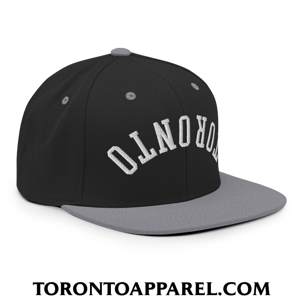 Upside Down Toronto Embroidered Flat Brim Bill Snapback Hat - Toronto Apparel