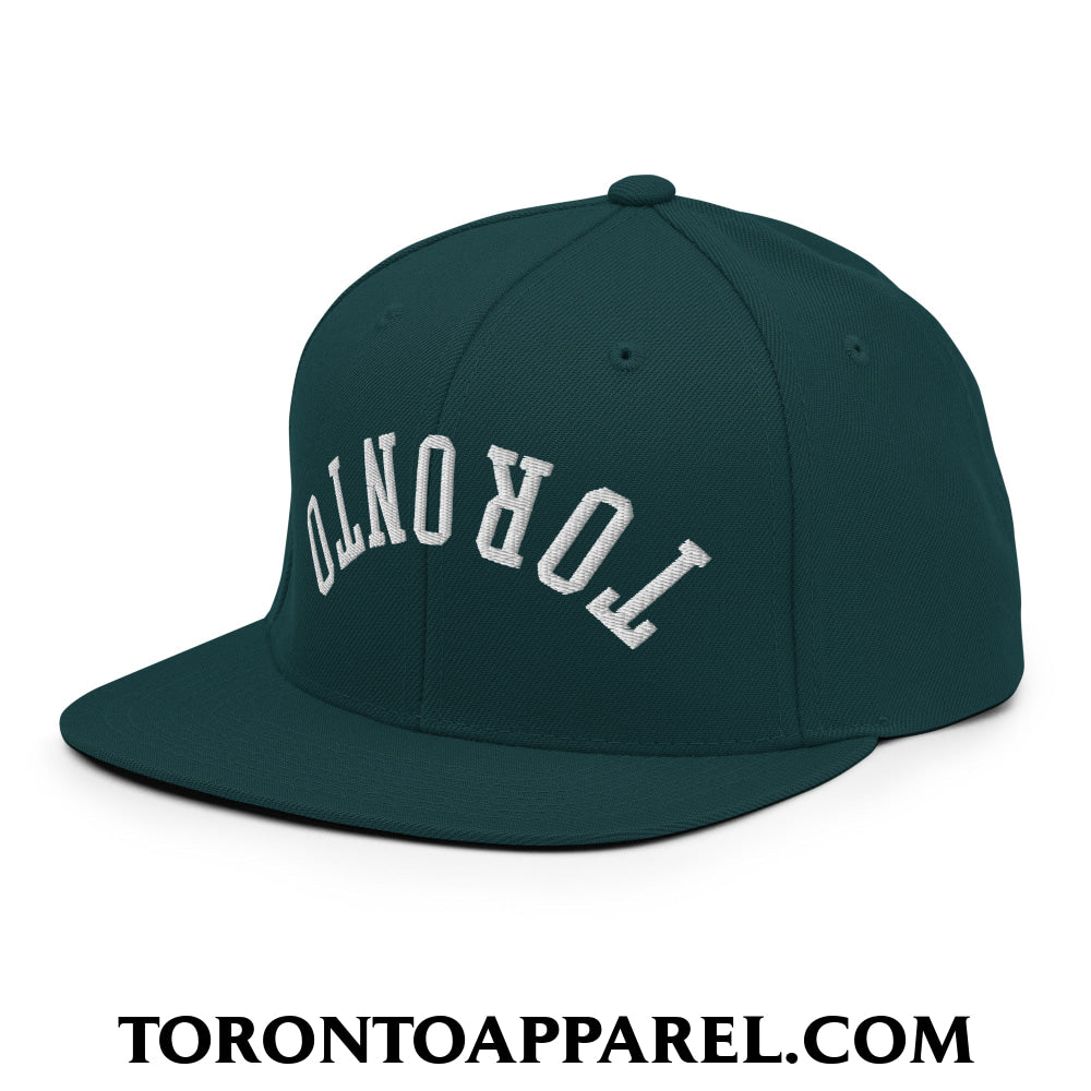 Upside Down Toronto Embroidered Flat Brim Bill Snapback Hat - Toronto Apparel
