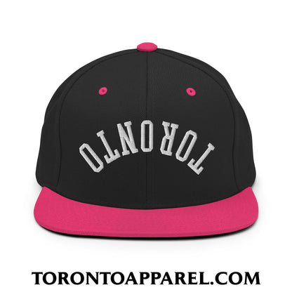 Upside Down Toronto Embroidered Flat Brim Bill Snapback Hat - Toronto Apparel