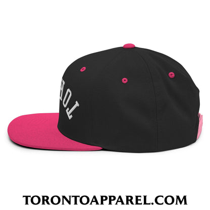 Upside Down Toronto Embroidered Flat Brim Bill Snapback Hat - Toronto Apparel