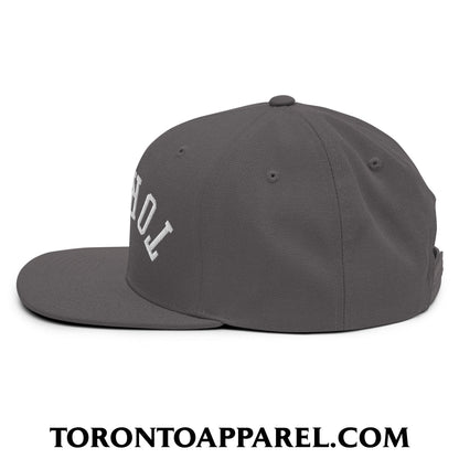 Upside Down Toronto Embroidered Flat Brim Bill Snapback Hat - Toronto Apparel