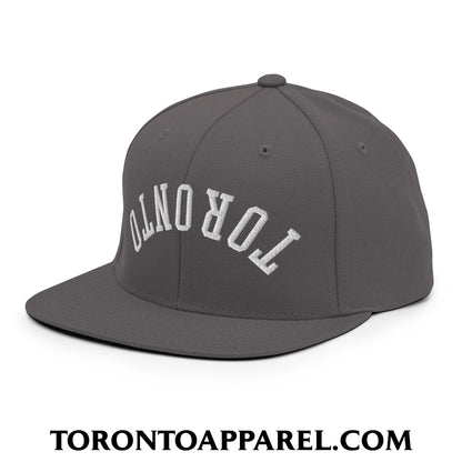 Upside Down Toronto Embroidered Flat Brim Bill Snapback Hat - Toronto Apparel