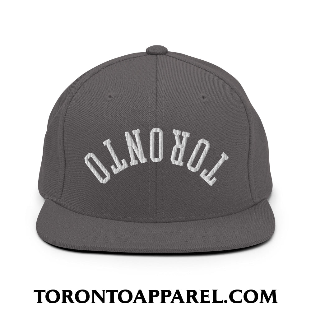 Upside Down Toronto Embroidered Flat Brim Bill Snapback Hat - Toronto Apparel