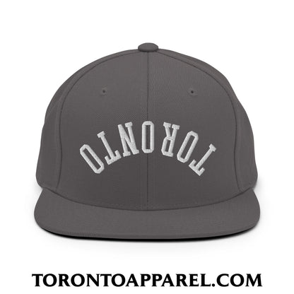 Upside Down Toronto Embroidered Flat Brim Bill Snapback Hat - Toronto Apparel
