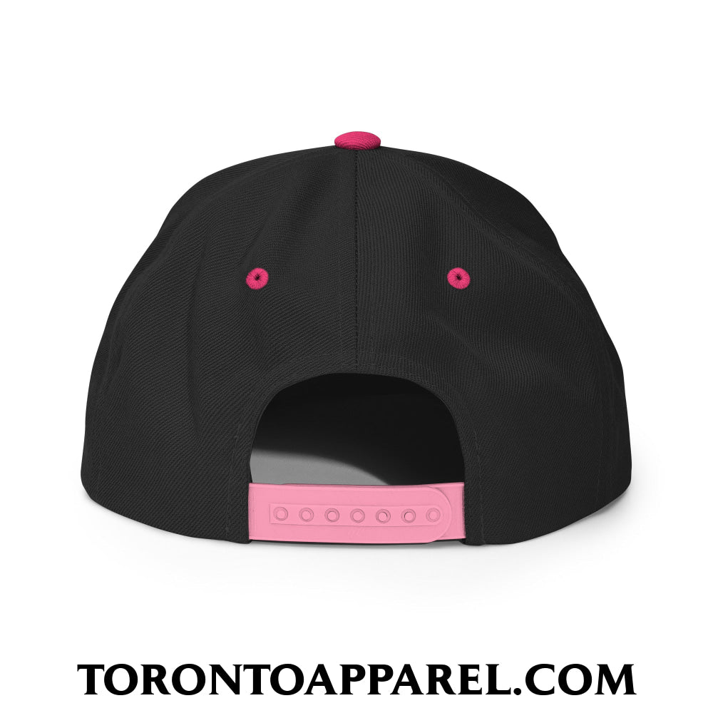 Upside Down Toronto Embroidered Flat Brim Bill Snapback Hat - Toronto Apparel