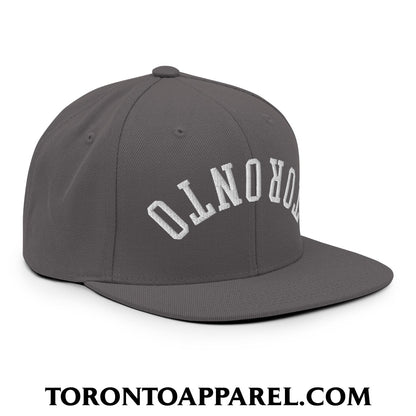Upside Down Toronto Embroidered Flat Brim Bill Snapback Hat - Toronto Apparel