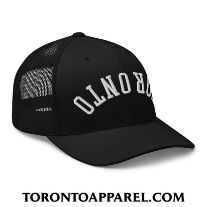 Upside Down Toronto Embroidered Mesh Trucker Hat - Toronto Apparel