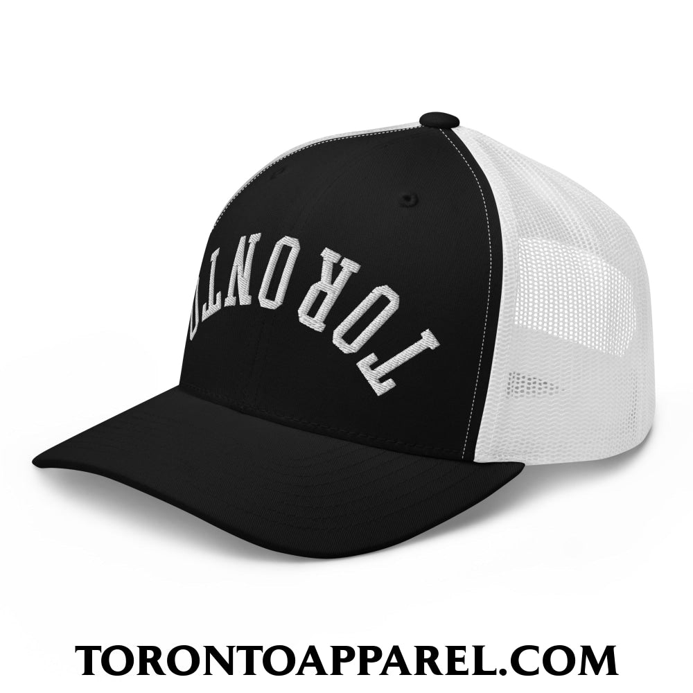 Upside Down Toronto Embroidered Mesh Trucker Hat - Toronto Apparel