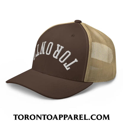 Upside Down Toronto Embroidered Mesh Trucker Hat - Toronto Apparel