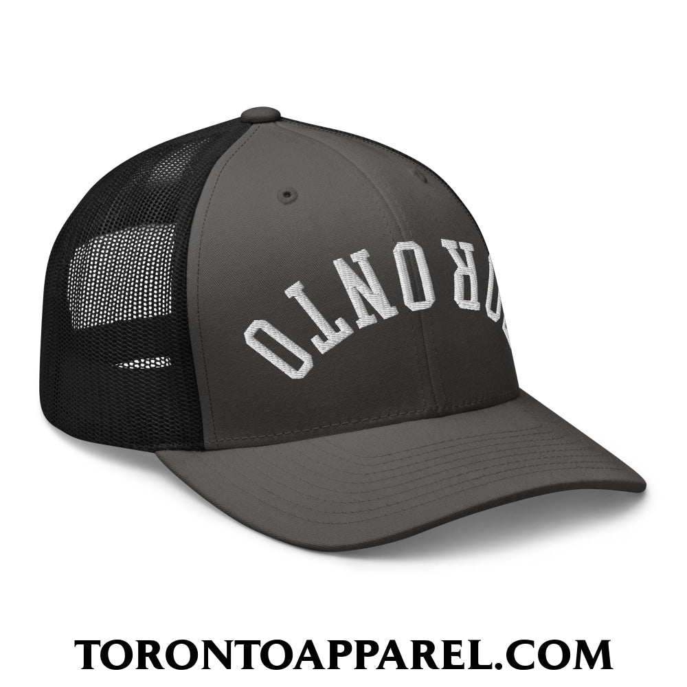 Upside Down Toronto Embroidered Mesh Trucker Hat - Toronto Apparel