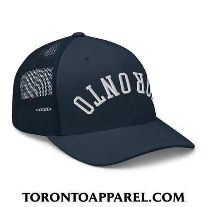 Upside Down Toronto Embroidered Mesh Trucker Hat - Toronto Apparel