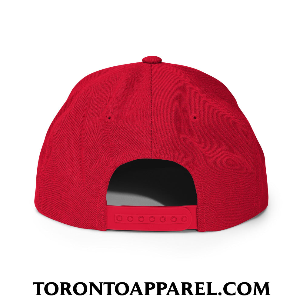 Upside Down Toronto Ontario Embroidered Flat Brim Bill Snapback Hat - Toronto Apparel