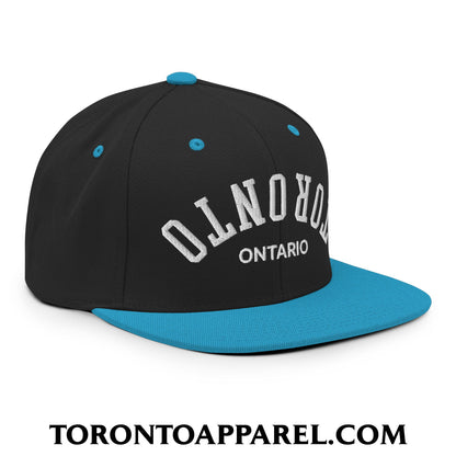 Upside Down Toronto Ontario Embroidered Flat Brim Bill Snapback Hat - Toronto Apparel