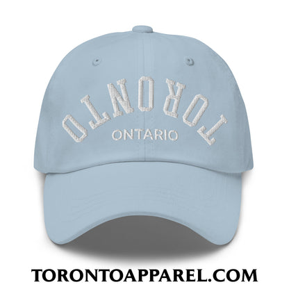 Upside Down Toronto Ontario Embroidered Unstructured Dad Hat - Light Blue - Toronto Apparel